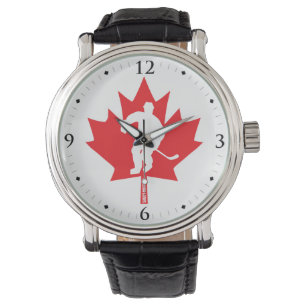 Montre Joueur canadien de hockey sur feuille d'érable
