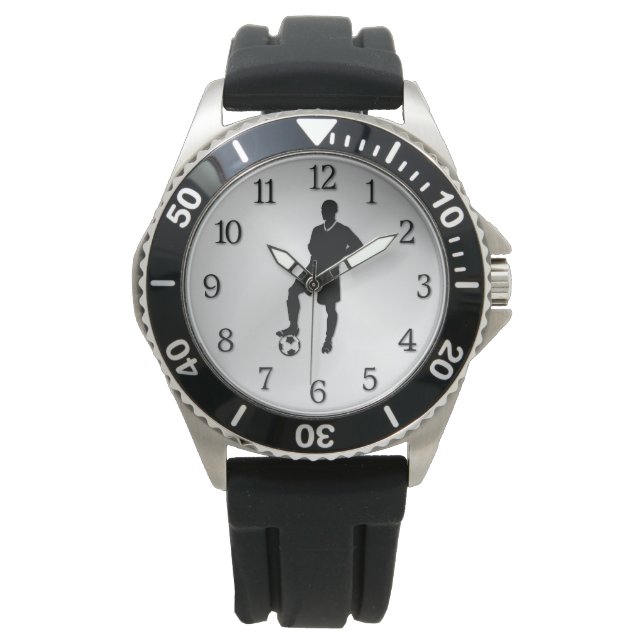 Montre Joueur de football avec Black Numéros Sports (devant)