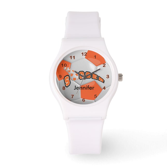 Montre Joueur de football Sporty Orange balle de football (Recto)