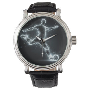 Montre Joueur De Football Sur Noir