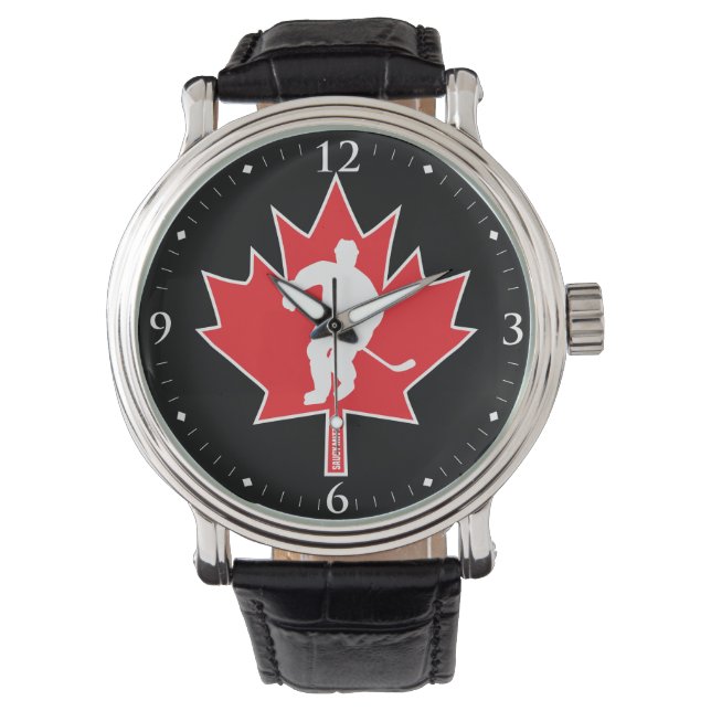 Montre Joueur de la feuille d'érable de hockey du Canada  (devant)