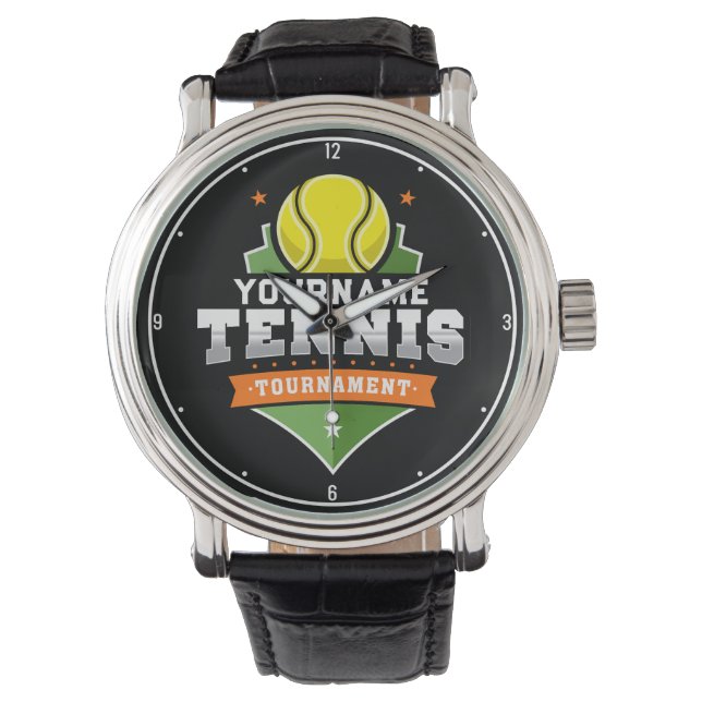Montre Joueur de tennis personnalisé NOM Tournoi de Varsi (devant)