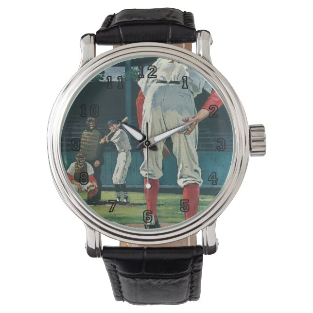 Montre Joueurs de baseball vintage sur le monticule (devant)