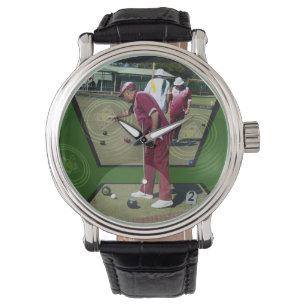 Montre Joueurs de boules sur gazon jouant aux boules sur