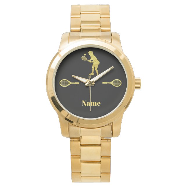 Montre Joueuse de tennis Gold Woman Silhouette (devant)