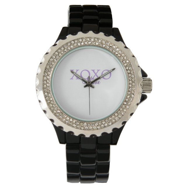 Montre Jour de la Saint Valentin Xoxo ajouter nom pastel  (devant)