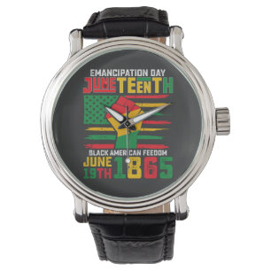 Montre Jour de l'émancipation de Juneteenth Liberté des N