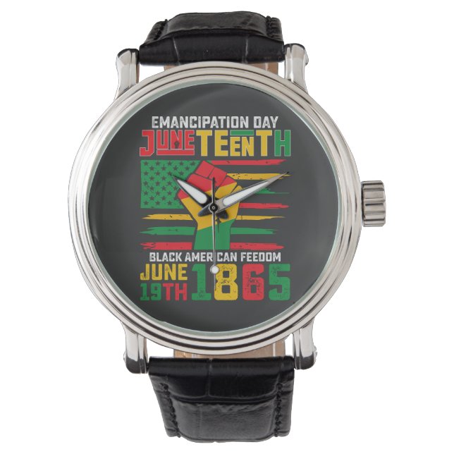 Montre Jour de l'émancipation de Juneteenth Liberté des N (devant)