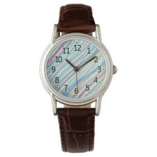 Montre Jovely Pastel Lines Aquarelle Acrylique  
