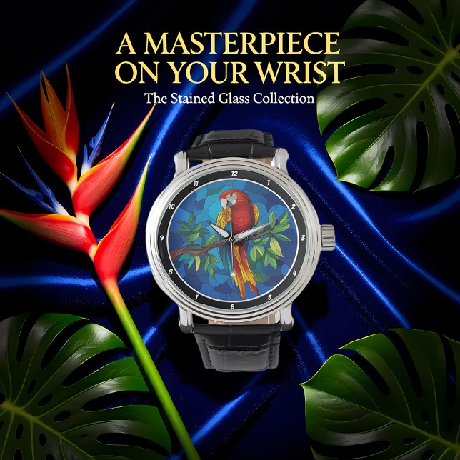 Montre "Joyeau de jungle vibrant" - Mur de perroquet en v (Créateur téléchargé)