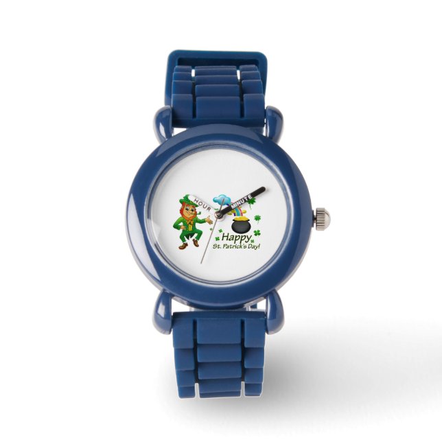 Montre Joyeuse Saint-Patrick Leprechaun Arc-en-ciel (Recto)