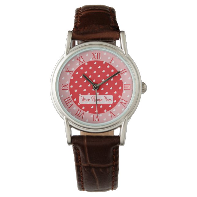 Montre Joyeuse Saint-Valentin Moderne Motif d'Amour (devant)