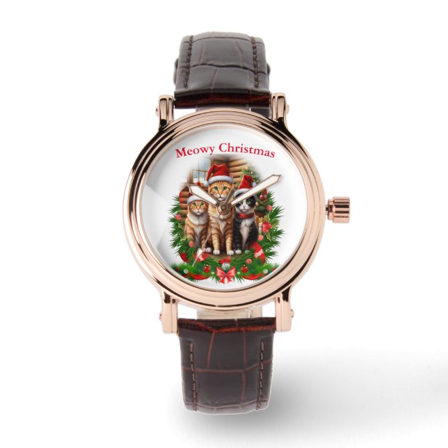 Montre Joyeuses fêtes de Noël Animaux (Recto)