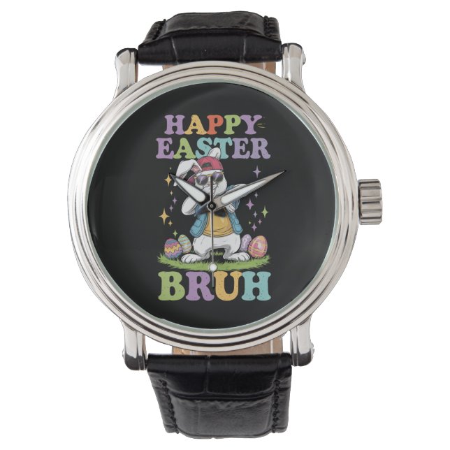 Montre Joyeuses Pâques Frangin Lapin de Pâques Funny Dabb (devant)