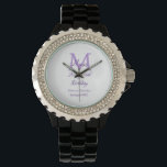 Montre Joyeux 16e anniversaire violet ajouter nom monogra<br><div class="desc">belle conception</div>