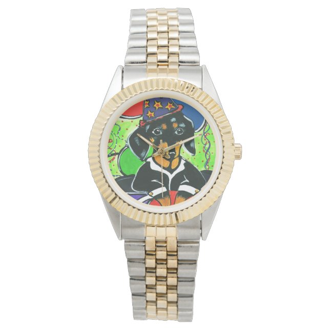 Montre Joyeux Anniversaire Teckel  (devant)