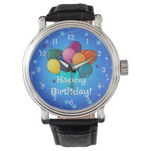 Montre Joyeux ballons de fête d'anniversaire,