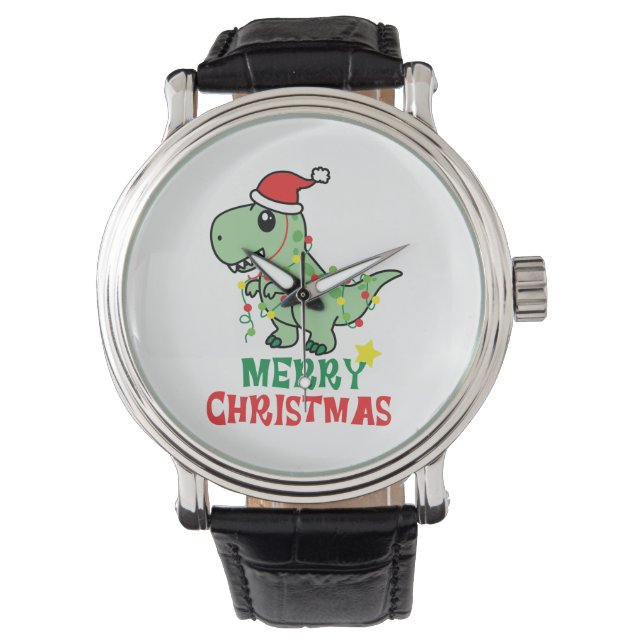 Montre joyeux dinosaure de noël (devant)