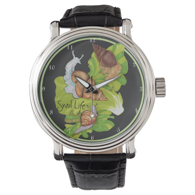 Montre Joyeux escargots sur les feuilles 'Vie des escargo (devant)