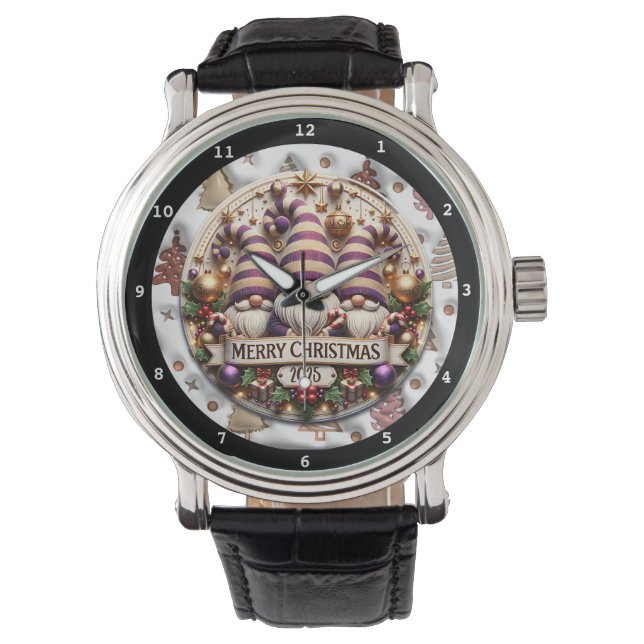 Montre Joyeux Noël 2025 Gnomes  (devant)