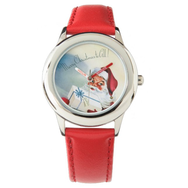 Montre Joyeux Noël à tous (Père Noël Vintage) (devant)
