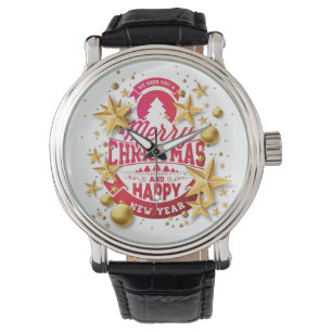 Montre Joyeux Noël et Bonne Typographie du Nouvel An