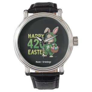 Montre Joyeux Pâques drôle Bunny Design lapin de Pâques A