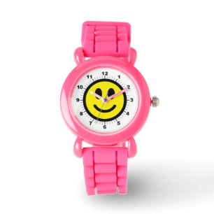 Montre Joyeux visage de l'enfant Parties scintillant rose