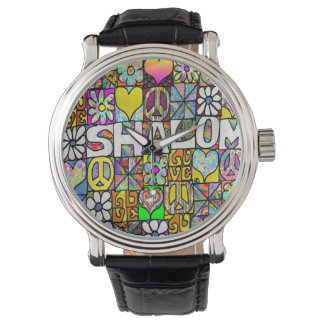 Montre Judaica Retro 60s Psychedelic Shalom Watch