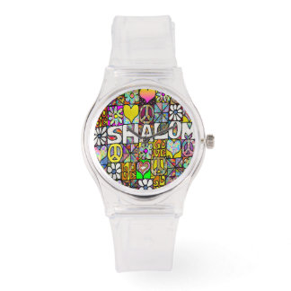 Montre Judaica Retro 60s Psychedelic Shalom Watch
