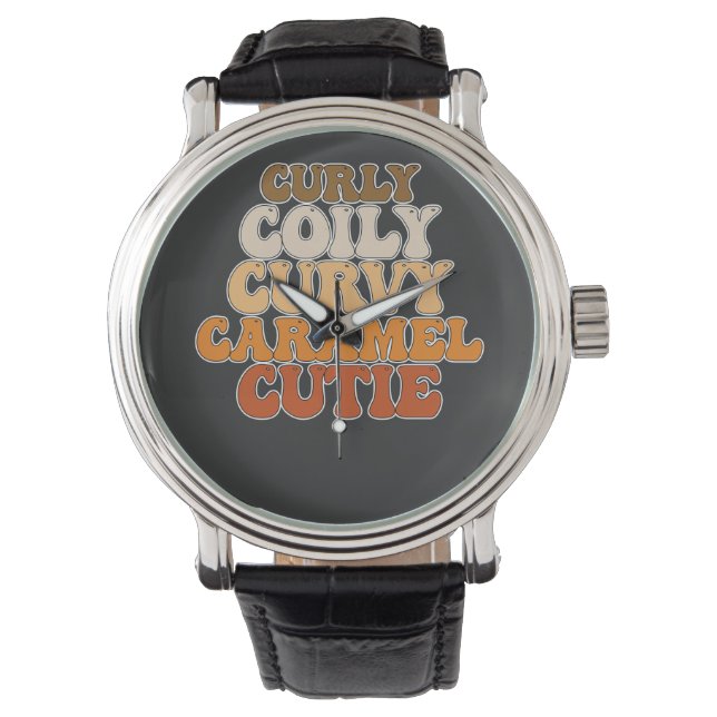 Montre Juneteenth Bouclée Enroulée Curvy Caramel Chérie (devant)