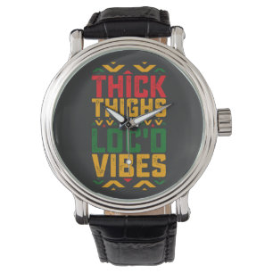 Montre Juneteenth Épaisses Vibes Locd Afro-Américain