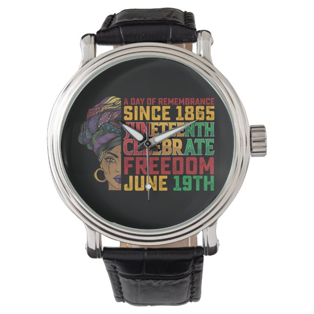 Montre Juneteenth Une Journée De Souvenir Liberté Noire (devant)