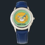 Montre "Jungle Timekeeper" - Personnalisé Blue Lion Safar<br><div class="desc">Découvrez le "Timekeeper de la Jungle", une montre bleue vibrante et éducative qui présente une illustration captivante du safari de lions, conçue avec amour par un artiste pour son fils. Cette montre n'est pas seulement un outil pour aider votre enfant à apprendre à dire le temps ; c'est une oeuvre...</div>