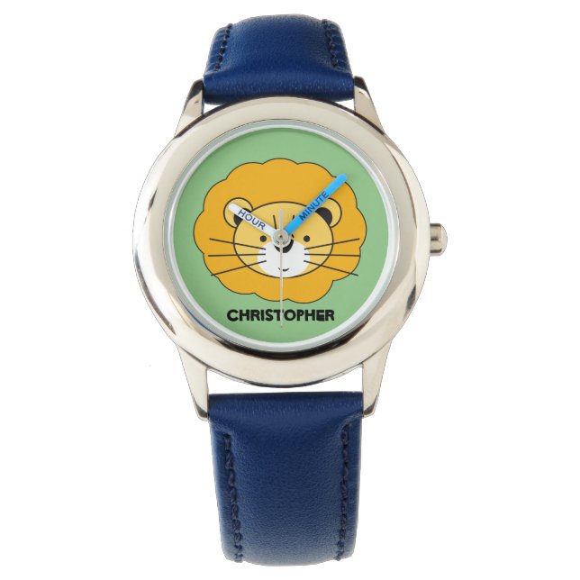 Montre "Jungle Timekeeper" - Personnalisé Blue Lion Safar (devant)