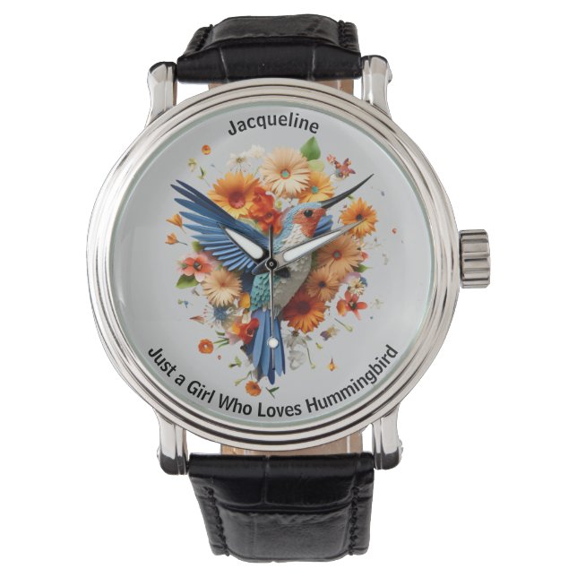 Montre Juste Une Fille Qui Aime Le Colibri Personnaliser  (devant)
