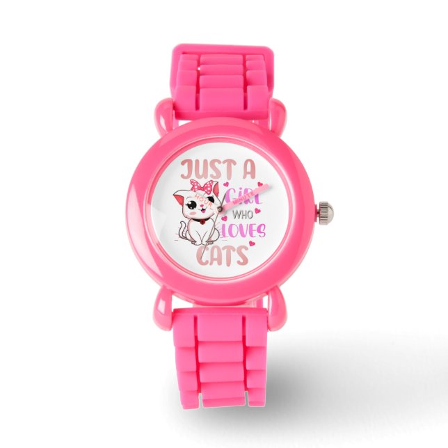 Montre Juste une fille qui aime les chats - Cadeaux Amour (Recto)