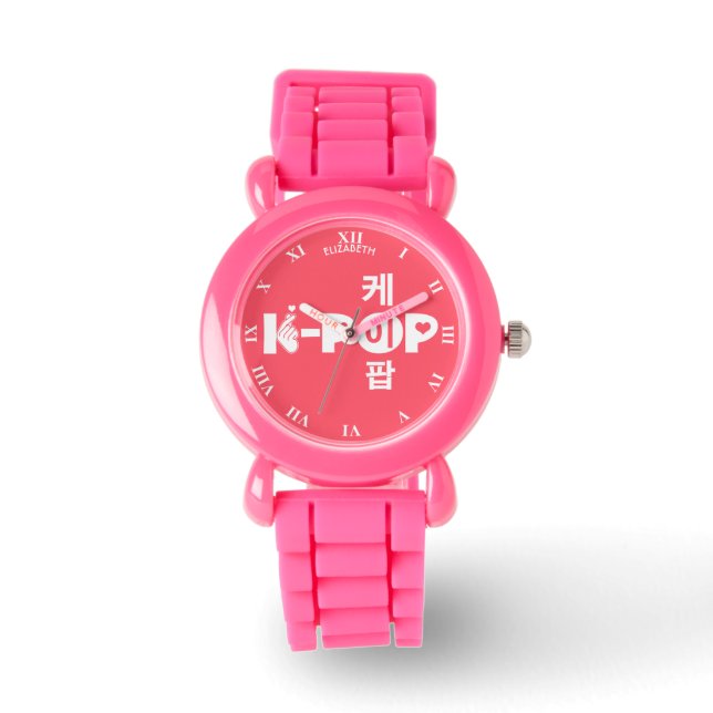 Montre K-Pop Kpop En Coréen Symbole Kpop Main Et Coeur (Recto)