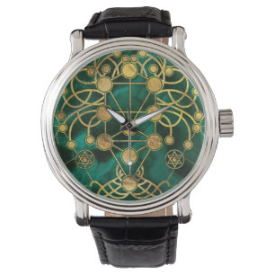 Montre Kabbalah l'arbre de vie - Malachite