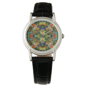 Montre Kaléidoscope de plumes d'inséparable