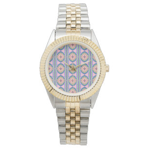 Montre Kaleidoscope Fleur Vibrante : Mandala Rose et Émer