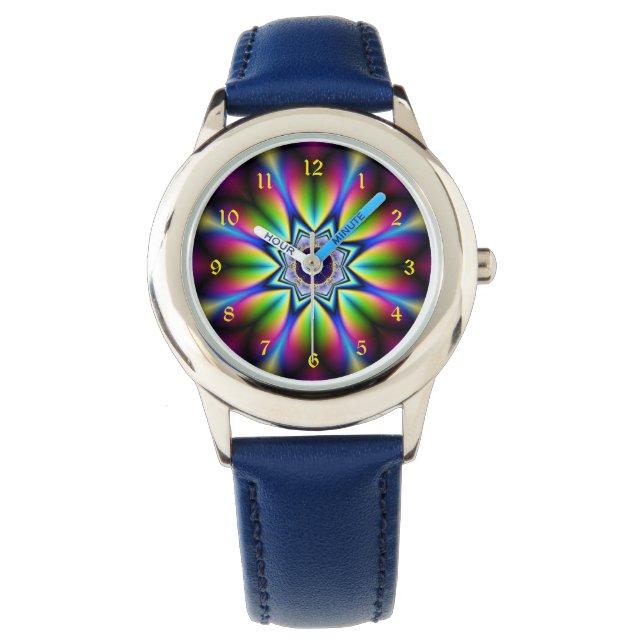 Montre Kaleidoscope fractal psychédélique (devant)