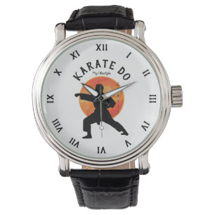 Montre Karate Cool moderne Black Rising Sun Martial Arts
