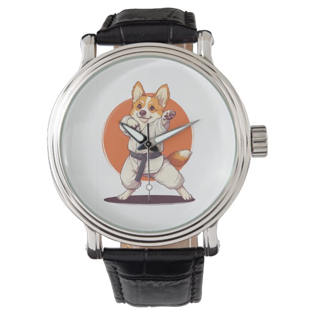 Montre Karate Corgi � Chien d'Arts Martiaux (devant)