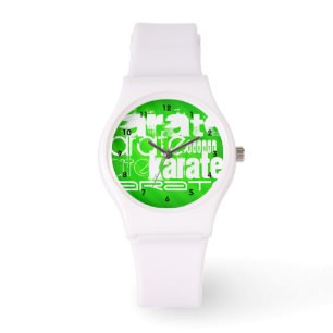 Montre Karaté ; Rayures vertes au néon