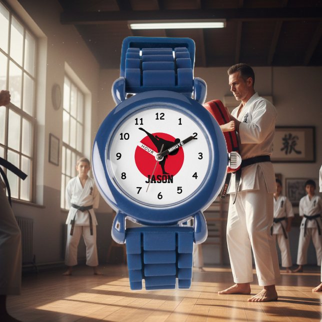Montre Karate watch pour enfants avec nom personnalisé (kids karate watch)