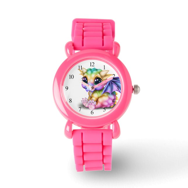 Montre Kawaii Baby Dargon mignon et coloré (Recto)
