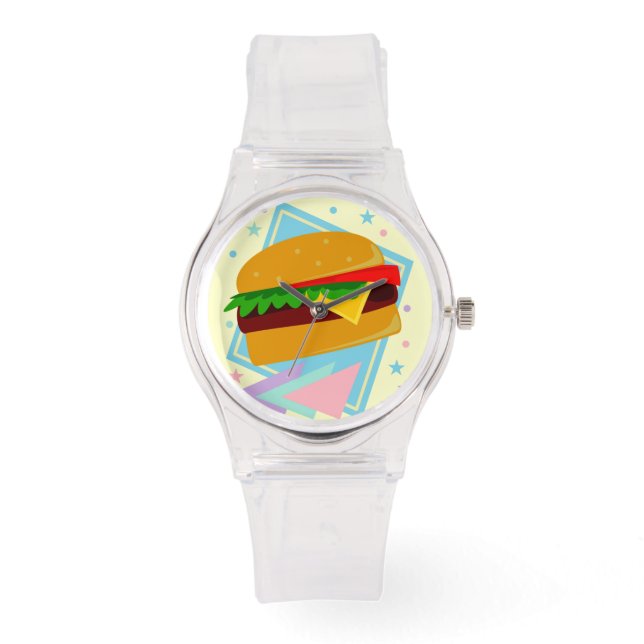 Montre Kawaii Cute Cartoon Hamburger Cheeseburger Burger (Recto)