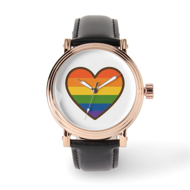 Montre Kawaii LGBTQ+ Pride Coeur (Recto)
