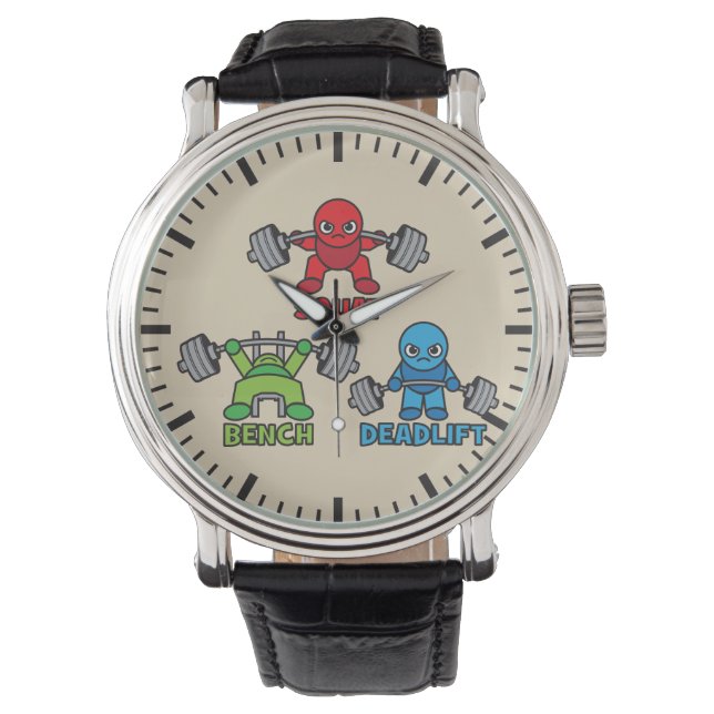 Montre Kawaii Powerlifter - Squat, Presse À Banc, Deadlif (devant)